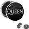 Treuheld® Silberner Fake Plug Queen Schwarz - Bild Ohrstecker mit Motiv - für Damen, Herren und Kinder - Anzahl: 1 Stück
