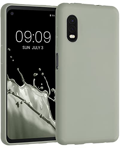 kwmobile Hülle kompatibel mit Samsung Galaxy Xcover Pro Hülle - weiches TPU Silikon Case - Cover geeignet für kabelloses Laden - Graugrün