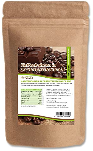 Mynatura Kaffeebohnen in Zartbitterschokolade I Kaffeebohnen I Mit Schokolade umhüllt I Backen I Snack I Süß I Kaffee Aroma I Beutel (1x 1000g)