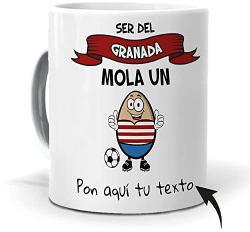 mundohuevo Taza Personalizada con Texto. Regalo Original. Ser del Granada Mola un Huevo con Nombres. Haz