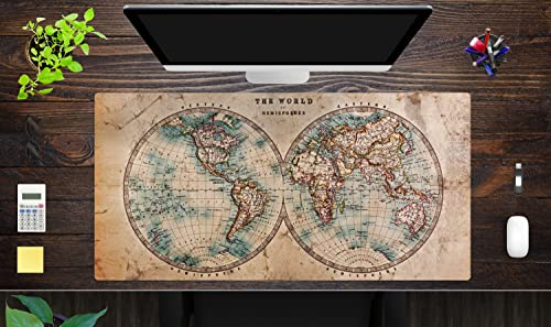 Schreibtischunterlage aus premium Vinyl - Historische Weltkarte - in verschiedenen Größen - Made in Germany (100 x 50 cm)
