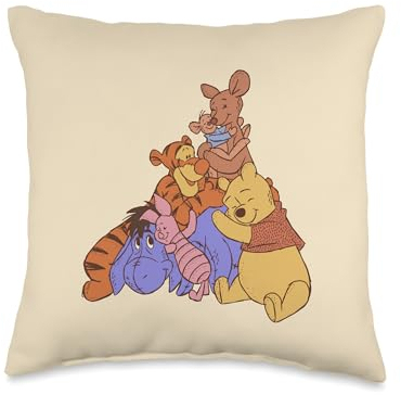 Disney Winnie The Pooh Hundred Acre Kanga Roo Group Hug Throw Pillow, 16x16, Multicolor