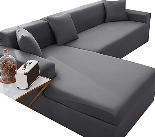 uyeoco Sofabezug Couchbezug Sofa Überwurfdecke L Form/U Form/Ecksofa 3/2/4 Sitzer Sofahusse Beige/Grau rutschfest Sofa Abdeckung Hund Katze Sitzflache Sofaschoner (Color : D, Size : 90-140cm)
