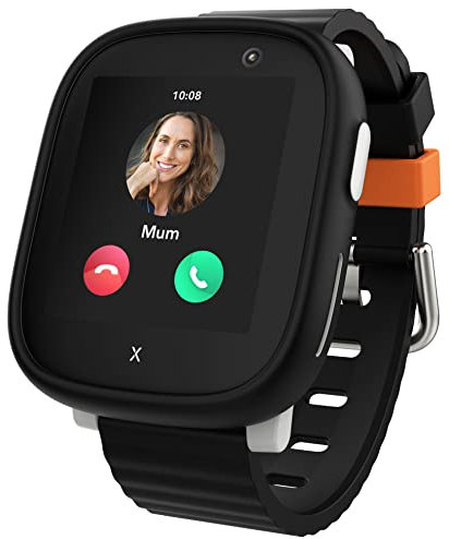 XPLORA X6 Play - Montre connectée pour Enfants (avec SIM) – 4G, Appels, Messages, Mode école, Fonction SOS, localisation GPS, Appareil Photo, podomètre - incluant 3 Mois d'abonnement Gratuit (Noir)