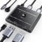 USB C KVM Switch 4K@60 Hz, USB C Switch für 2 Laptops 1 HDMI Monitor und USB Geräte, kompatibel mit Windows und MacOS, kabelgebundene Fernbedienung und Netzkabel im Lieferumfang enthalten