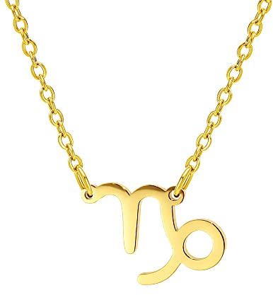 MY ZODIAC Sternzeichen Kette Steinbock in gold | elegante Halskette mit Sternzeichen-Anhänger | Einzigartiges Geschenk für Damen, Frauen, Mädchen