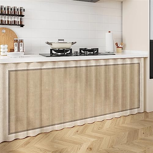 Liveinu Cortinas Cortas, Cortinas de Debajo del Fregadero, Cortina para Café, Cortinas de Puerta de Estilo nórdico, sombreado y ventilación, Marrón, 120x80cm