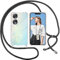 ISOI Coque pour Honor 90 avec Cordon - Tour de Cou Lanière en Corde - Transparente Silicone Housse avec Cordage Lanyard Case pour Honor 90 Collier Cover, Noir