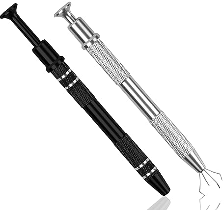 Hoxfly Piercing-Kugelgreifer, 2 Stück, 4-Krallen-Diamant-Halter, Pick-Up-Werkzeug, Zinkenpinzette, Pick-up-Werkzeug für Kleinteile, Schmuck, Edelsteine