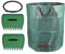 OctBird Set di 2 raccoglitori di foglie e grandi sacchetti per rifiuti da giardino da 300 l, impermeabili, con manici, 84 x 67 cm, pala per foglie, rastrello a mano, per raccogliere foglie, per
