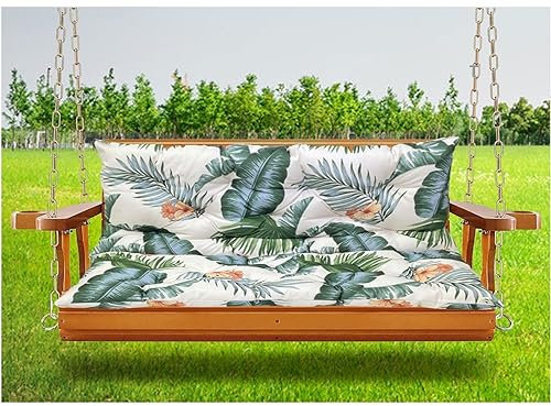 LUXUCURE Garden Swing Chair Seat Cushions,2 or 3 Person Bench Seats Replacement Waterproof Cushions with Backrest for Patio Porch Outdoor Furniture,59x39.4in
