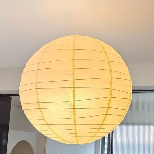 GUANSHAN Weiße Papier Laterne Pendelleuchte Minimalistische Art Papier Hängeleuchte Deckenlampe Dekorative Pendelleuchte Für Schlafzimmer, Wohnzimmer