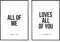 HEI Print PERSONALISIERTES Poster Set für Schlafzimmer - Posterset Dekoration Wohnzimmer, ohne Rahmen, Bilder für zu Hause, Collage Deko für Paare… (All of me (2er))