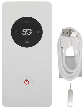 Sxhlseller 5G WiFi Mobile Hotspot for Travel - Pocket Mini Smart 5G & 4G WiFi Router, Nano SIM Slot, 2.77Gbps DL, 1.25Gbps UL, Supports 16 Connected Devices with USB Cable Pin