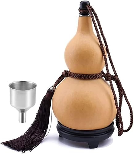 Flasques de hanche, gourde Feng Shui, bouteille de vin de gourde, bouteille de vin de gourde naturelle, bouteille d'eau de gourde séchée portable, flasque de hanche étanche avec couvercle, d