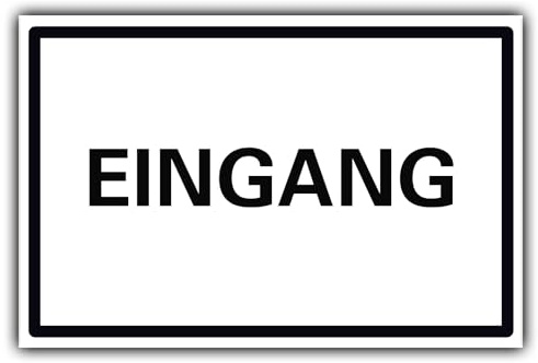 Eingang Schild Orientierung Hinweis Wegweiser Büro Infoschild PVC 300 x 200 x 3 mm Vorgebohrt B1-Zertifiziert