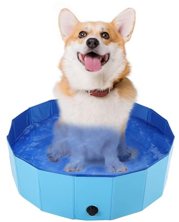 Piscina Plegable para Perros, Piscina para Mascotas Perros, Bañeras para Perro, Bañera Portátil para Mascotas, Deja Que Tus Mascotas Se Diviertan y Alegren Mucho en Verano, 50 x 10cm