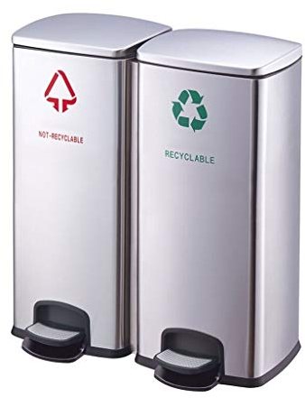 Poubelle pour cuisine Poubelle de grande capacité de 60 litres Poubelle à pédale créative Poubelle de classification de couloir de centre commercial d'hôpital Poubelle Seau de stockage des ordure