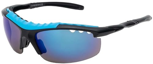 BEZLIT Unisex Sonnenbrillen Bikerbrille Sonnenbrille Damen Flieger verspiegelt Blau