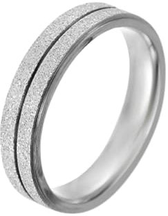 Stfery Ring Titan Carbon, 5mm Ring Silber Matte Hochzeitsring Mann