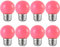 MODOAO E27 Coloured Light Bulbs, 8 Pack 3W LED Coloured GolfBall Bulb, 360° Beam Angle Lightbulbs, Mood Ambiance Lighting for Home Party, Bar, Christmas, Decoration Lighting (Pink)