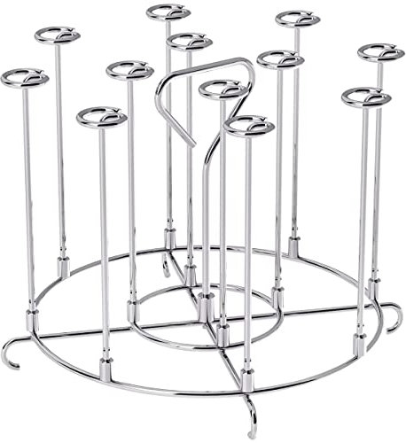 Abizarch Air Fryer Skewer Stand Compatible with Ninja Foodi 6Qt 8Qt Vertical Skewers Holder with Stand Stainless Steel Air Fryer Accessories Grill for Grilling Home Kitchen Kabobs(Drill bar grill-6qt)