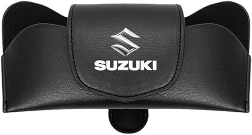 HNSWJZDY Brillenhalter für Auto für Suzuki Ignis 2016-2020,Auto Aonnenblenden Organizer Sonnenbrillenhalter Auto Interieur Zubehör,Black