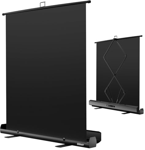 EMART Schwarze Hintergrund 155x200cm, Black Screen Roll-up Fotohintergrund | Schwarzer Fotohintergrund mit Ständer, Fotostudio, Streaming, Videokonferenzen, TikTok, Zoom