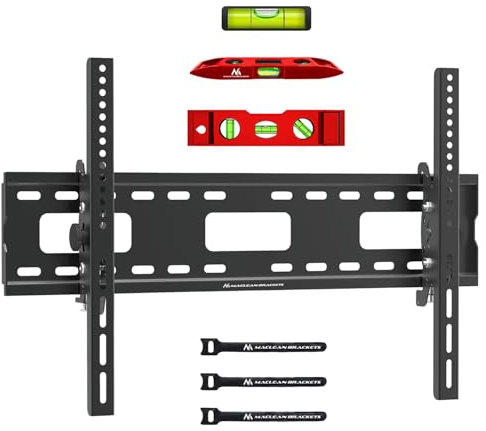 Maclean Supporto TV, max VESA 600x400, 32-90, 80kg, regolazione dell'inclinazione +15°~-15°, universale per TV LCD, LED, OLED MC-421