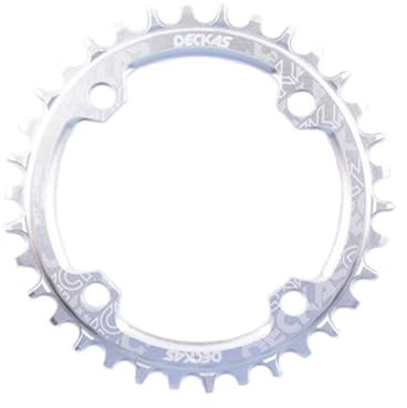 Platos Para Bicicletas 104BCD redondo ovalado estrecho plato ancho MTB bicicleta de montaña 104BCD 30T 32T 34T 36T 38T piezas de placa de dientes de bielas Plato Ovalado 32 Mtb(30T,Round Silver)