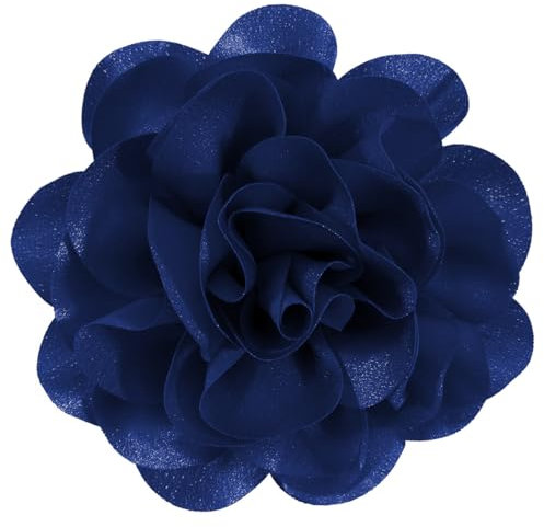 Mecool Grandes barrettes à cheveux pour mariage, fête, pince à cheveux à clip sur fleurs pour accessoires de cheveux, barrette, accessoires pour cheveux-Bleu foncé