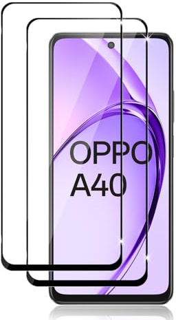 Datree 2 Stück Schutzfolie für OPPO A40 4G/A40M 4G/A60 5G/OPPO A5 Pro 5G für Panzerglas,9H Härte Schutzglas, Anti-Kratz, Anti-Bläschen Displayschutzfolien, HD Klar Schutzfolie-Schwarz