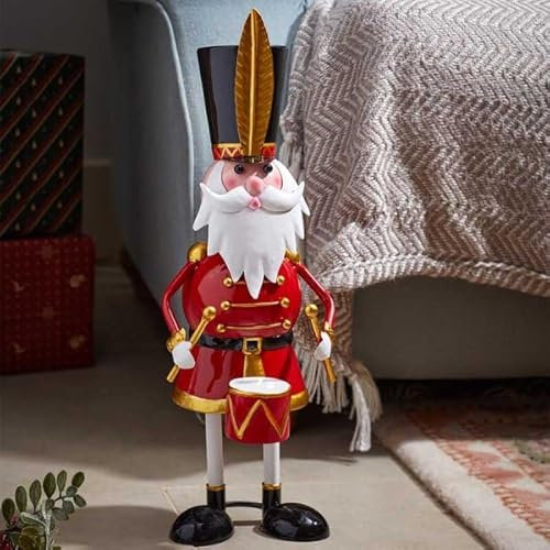 Marco Paul Christmas Captain Santa Festive Figure Christmas Ornament Christmas Decorations Indoor Outdoor Metal Statue Decoration Metal Nutcracker Santa Claus Christmas