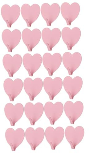 KITANDOVE 24stücke Selbstklebende Herzförmige Haken Starke Wandhaken Für Handtücher Mäntel Und Für Badezimmer Und Küche Sanftem Rosa Bohrfrei Und Einfach Zu Montieren