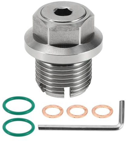 TUCKBOLD Tapón De Drenaje De Aceite Para Coche Motocicleta Barco Anti Fugas Tornillo De Reparación De Rosca De Tornillo De Cárter En Tono Plateado Con 3 Juntas De Cobre M18.1-1.5mm