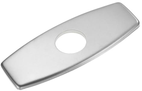 M METERXITY Faucet Deck Plate, 6 Inch Hole Cover Deck Plate for Bathroom/Kitchen Sink, 304 Stainless Steel Escutcheon Faucet Plate [Brushed Silver]