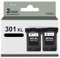 Kompatibel mit HP 301 301XL Tintenpatronen für DeskJet 2060, 2540, 3050, Envy 4500, 4502, 5532, OfficeJet 2620, 2622, 4630 (2 Schwarz)