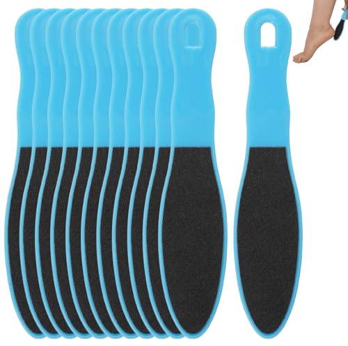 12 Stück Hornhautfeile Fussfeile, Kleine Fussfeile 16x3.5 cm, Doppelseitiger Fußhautraspelschrubber, Fußfeile Set Wiederverwendbar, Hornhautfeile Fußfeile für Trockene, Rissige Füße, tote Haut (Blau)
