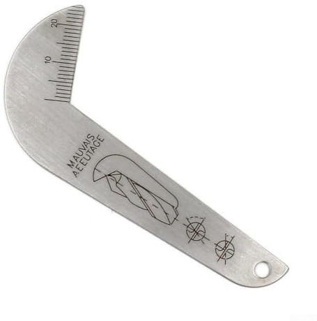 Doppelseitiges Bohrlehre Grad Größe 118 Edelstahl Winkelmessgerät für Bohrer mit Plus-Bereich 020 mm Taschenstahl