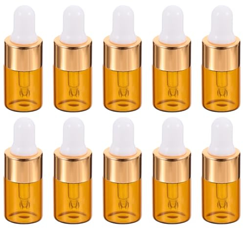 IMIKEYA 30 Stück 2 Ml Braune Glastropfflaschen mit Pipette Kleiner Spenderflaschen für Ätherische Öle Transparentes Sichtfenster für Wellness und Aromatherapie