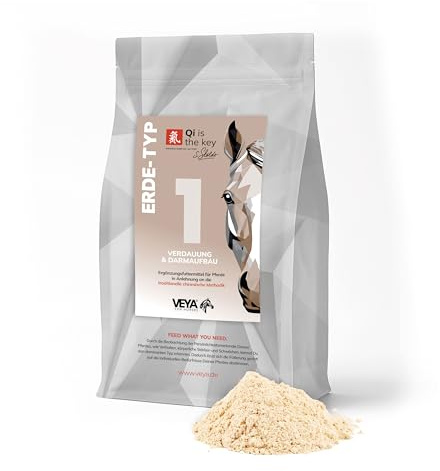 VEYA® by STRÖH Erde-TYP 1 Verdauung & Darmaufbau Pulver für Pferde - 1,5kg | Kräutermix mit Präbiotika, Fenchel & Anis - Für Verdauungstrakt & Darmflora - Für Erde-Typ Pferde - Ergänzungsfutter nach TCM