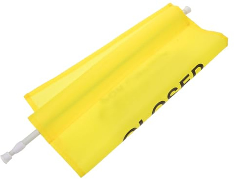 MUSISALY Commercial Telescopic Barrier Sign for Restroom Closed – Yellow No Entry Cleaning Safety Hanging Doorway Sign Adjustable 60-110Cm Rod for Workplace Maintenance