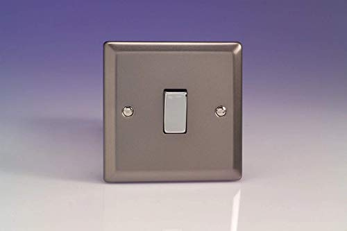 XR7D - Varilight - Classic Pewter - 1 Gang Intermediate10A Switch - Metal Inserts