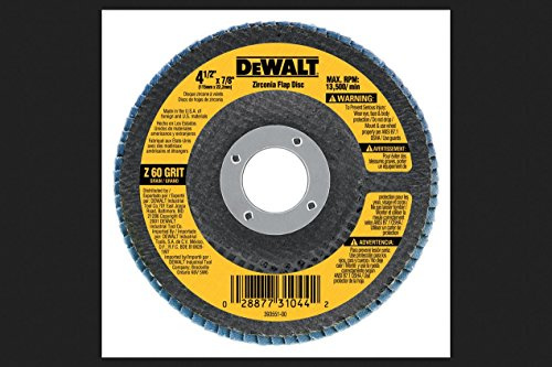 DEWALT DWA8207 60 Grit Zirconia T29 Flap, 4-1/2-Inch X 7/8-Inch
