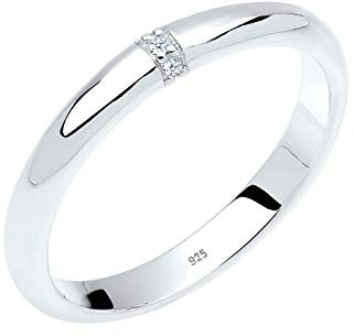 Diamore Damen-Ring Klassiker 925 Silber Diamant (0.06 ct) weiß Brillantschliff