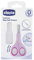 Chicco Nagelschere für Babys und Kinder, Edelstahl-Babyschere mit gebogenen Klingen und abgerundeten Spitzen, Schutzhülle, rutschfester Gummigriff - Babyzubehör für Neugeborene ab 0 Monaten, Rosa, 1 Stück (1er Pack)