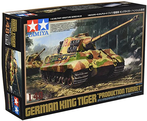 TAMIYA - 1:48 German Royal Tiger Henschel Tower, Faithful Replica, Model Building, Plastic Kit, Crafts, Hobby, Gluing, Plastic Kit, Assembling