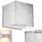 LED Wandlampe Olbia, viereckige Wandleuchte aus Metall in Silber mit Struktur-Effekt, Wandstrahler 1-flammig, 1 x 5 Watt, 350 Lumen, 3000 Kelvin, Innenwandleuchte m. Up&Down-Effekt