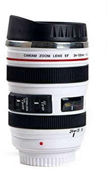 Addfun®SLR Kamera Linse Kaffee Becher Vakuum Reise Becher (Weiß 13oz, 380 ml)