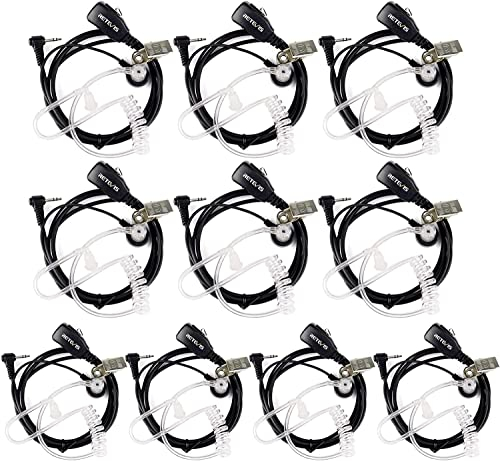 Retevis EAM101 Auricolare Walkie Talkie Cuffia 1 Pin 2,5mm Compatible con RT45 Motorola TLKR T62 T92 H2O T80 Extreme T82 Extreme T60 T61 T81 Hunter HYT TC-320 Walkie Talkies (10 Pezzi)